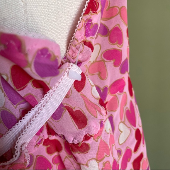 Y2K Cliché Valentine Heart Pattern Split Front Lingerie with Matching Panty NWT - Picture 4 of 8